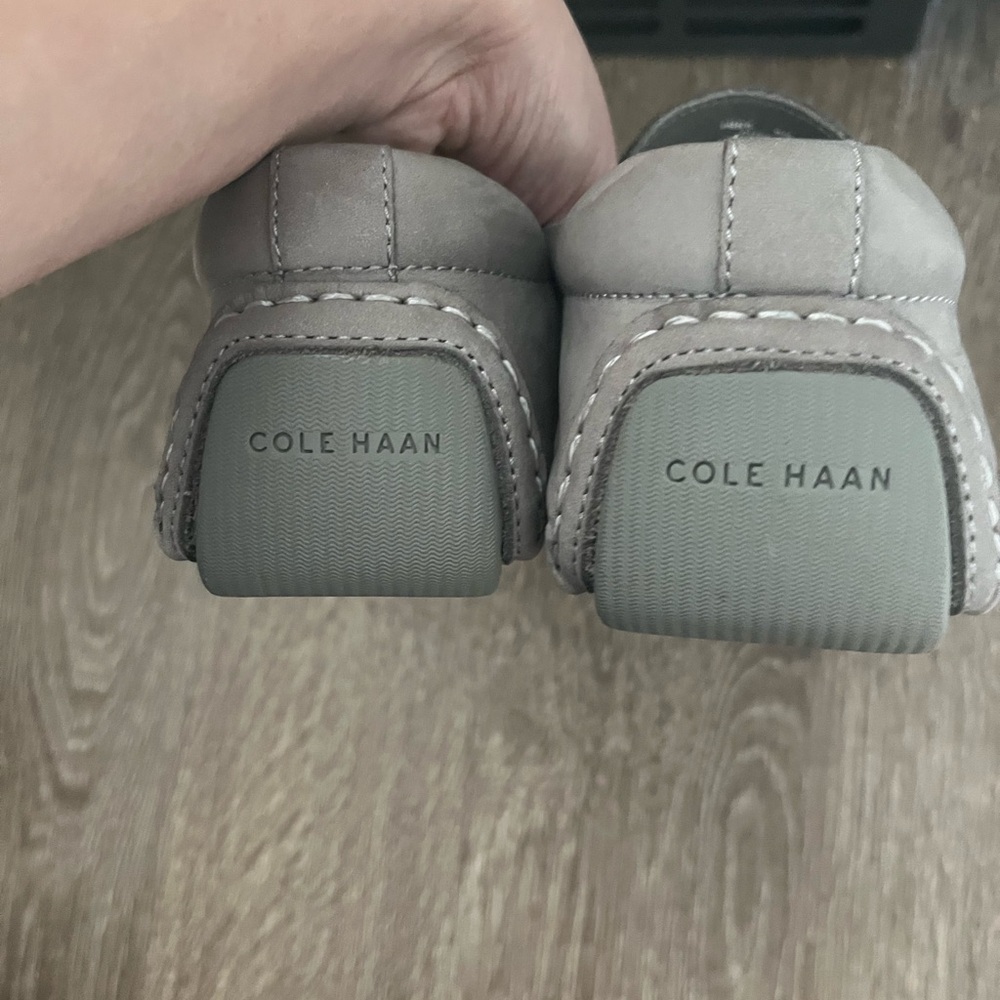 Cole Haan Gray Suede Slip-On Loafers with Perforated Vamp NWOT - Picture 5 of 6